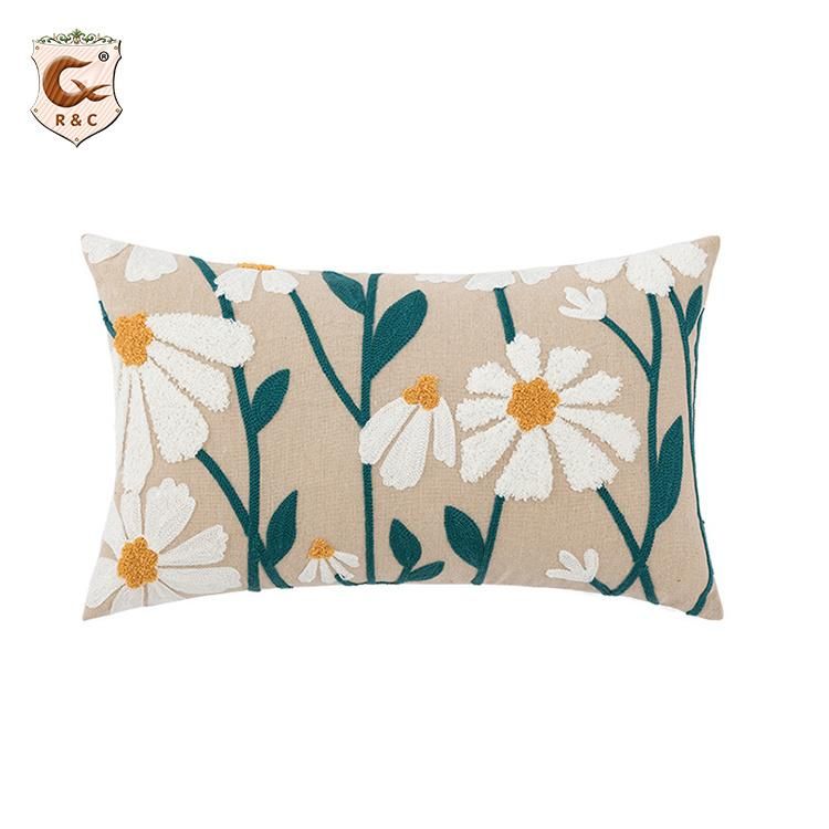 3D Digital Prints Flower Design Cushion Covers Floral New Arrival Linen Natural Modern Style Sofa Covers