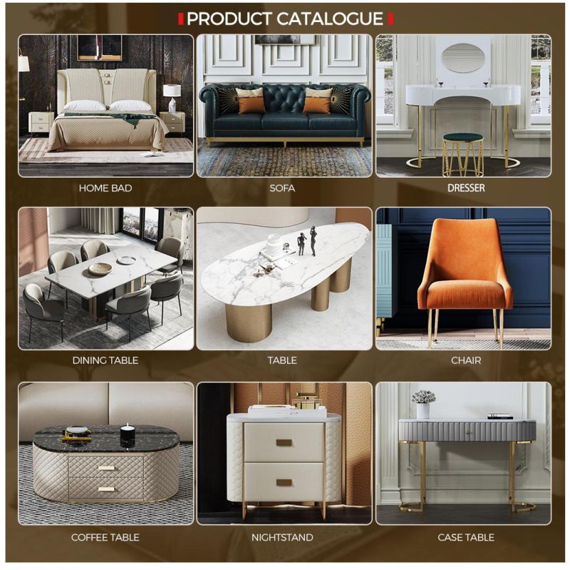 Factory Wholesale Price Home Furniture Bedroom Wooden Modern Design Leather Sofa King Bed