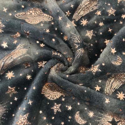 Gold&Sliver Foil Flannel Blanket for Sofa