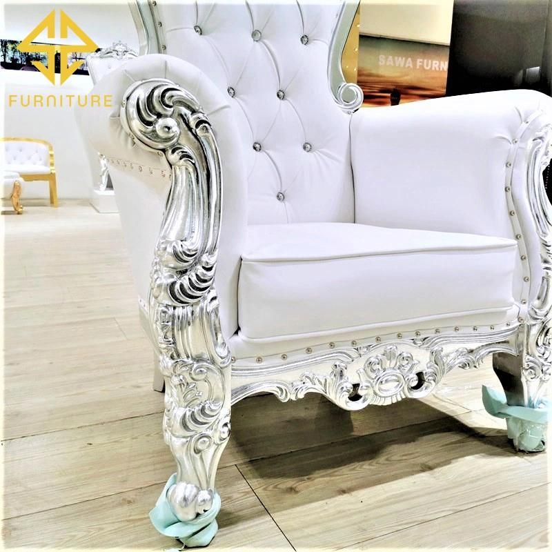 Wholesale Modern Luxury Sliver Kids Royal Throne Chair for Hotel Sofa