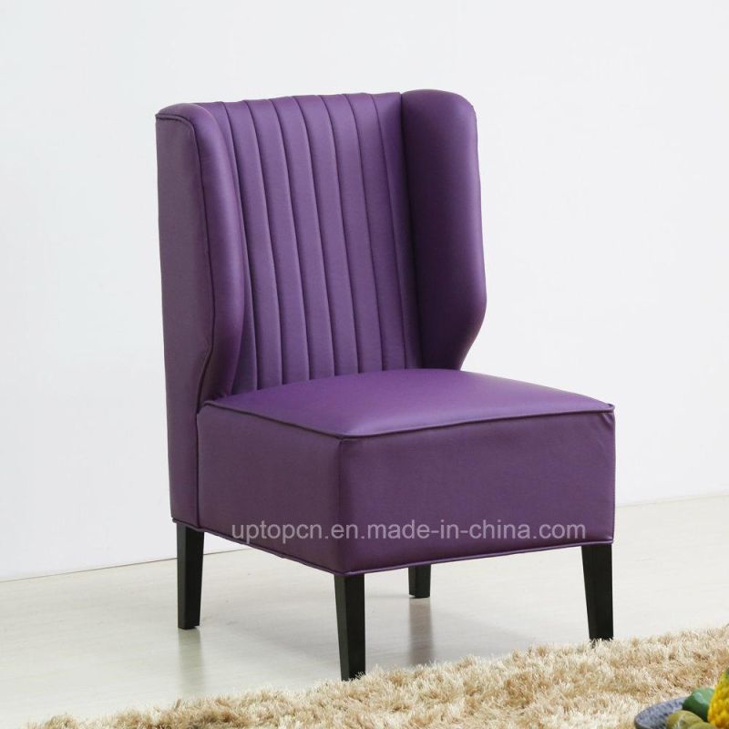 (SP-HC578) China Modern Leather Hotel Sofa Chair Wooden Legs