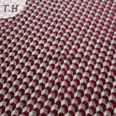Red Geometry Polyester Chenille Fabric for Sofas (FTH31950)