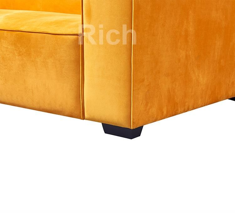 New Design Yellow Fabric Upholstered Luxury Sofa for Home