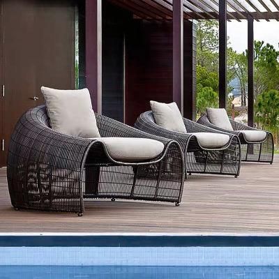 Outdoor Rattan Sofa Combination Hotel Villa Garden Furniture