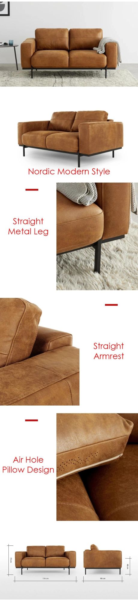 Luxury Fabric Nordic Modern Style Home Furniture Living Room Sofa
