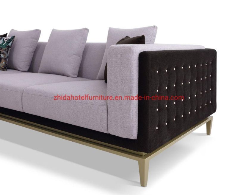 Metal Frame Wooden Living Room Furniture Home Living Room Sofa