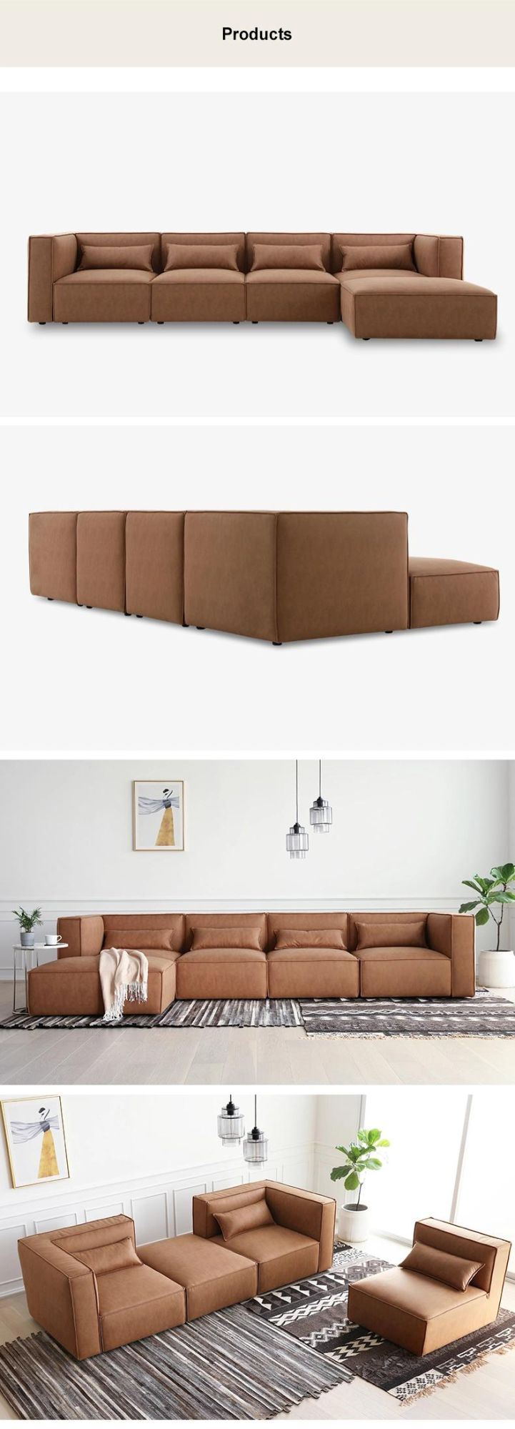 Medium Back Sofa with Armrest Sectional Living Room Use Sofa
