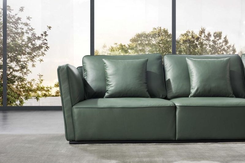 Factory Price Modern Home Furniture Sofa Green Leather Sofa Living Room Furniture GS9040