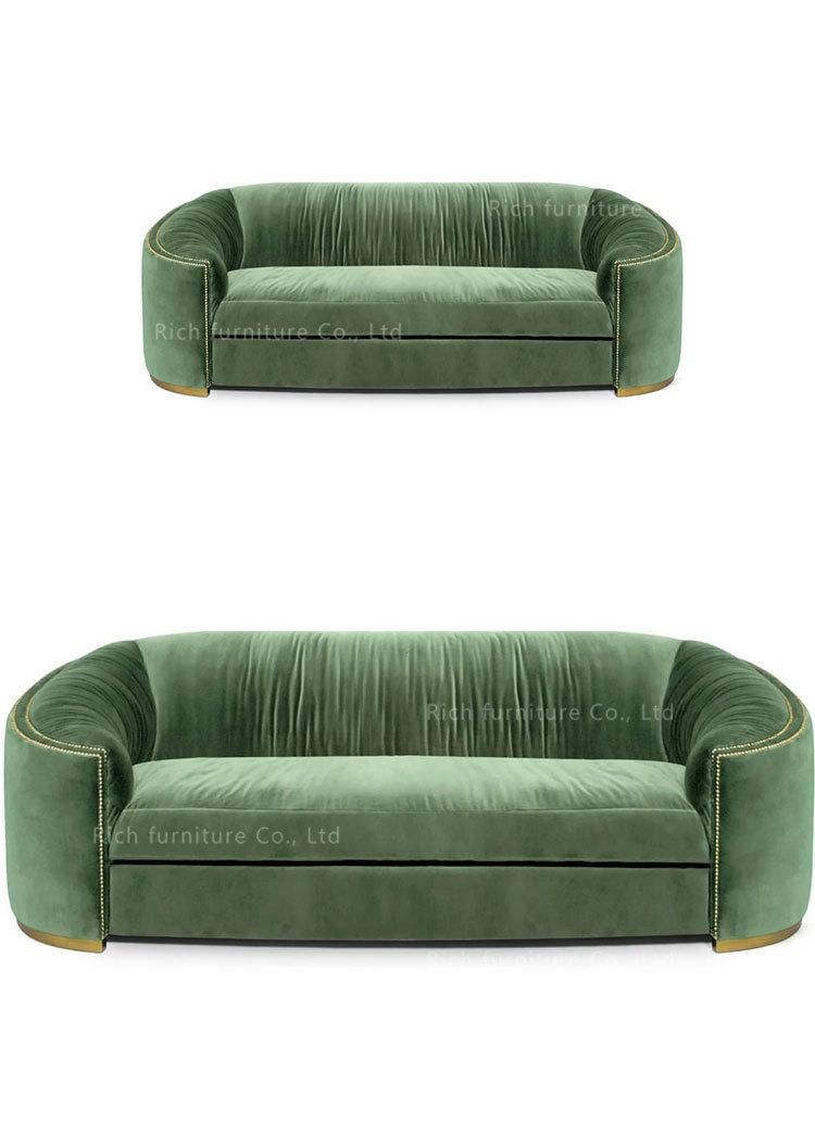 Home Furniture Feather Velvet Sofa for Living Room