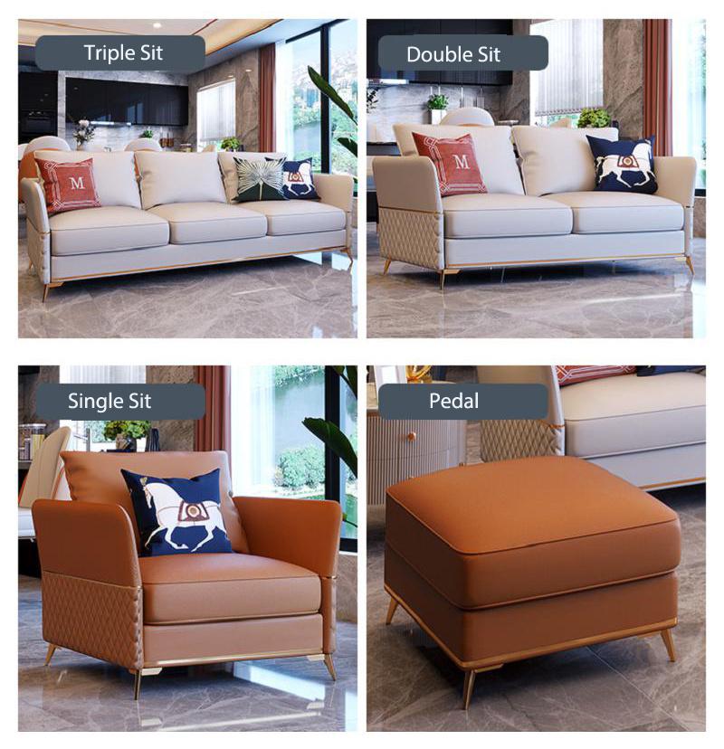 Best Seller Leather Corner Sofa with Single Seat