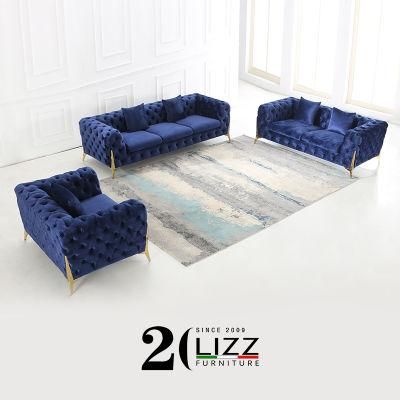 New Arrivals Modern Design Home Living Room Furniture Leisure Couch Luxury Sectional Tufted Velvet Fabric Upholstered Sofa