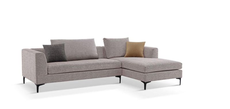 L Shape Apartment Living Room Modern Fabric Leather Sofa