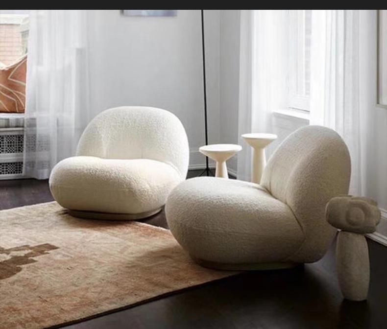 Factory Supply Wool Fleece Fabric Luxury Arc-Shaped Sofa