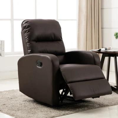 Coffee Color Simple Modern Design Style Home Furniture Leather Sofa Manual Recliner Sofa for Living Room Sofa