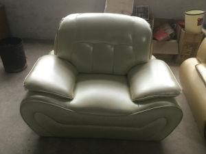 Champagne Color Leather Sofa, iPhone Luxury Gold Color Modern Sofa (C37)