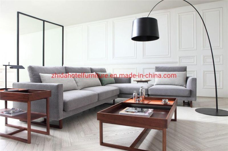 Modern Living Room Big L Shape Corner Sofa with Fabric Leather