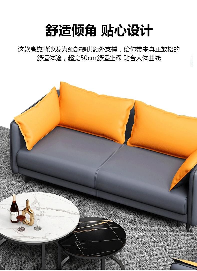 502 Bright Leather Salon Couch Sets Plush Divan for Living Room