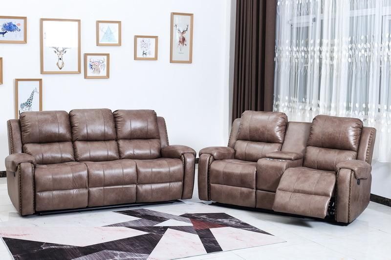 Fabric Reclining Sofa with Nail Arm for Living Room Furniture