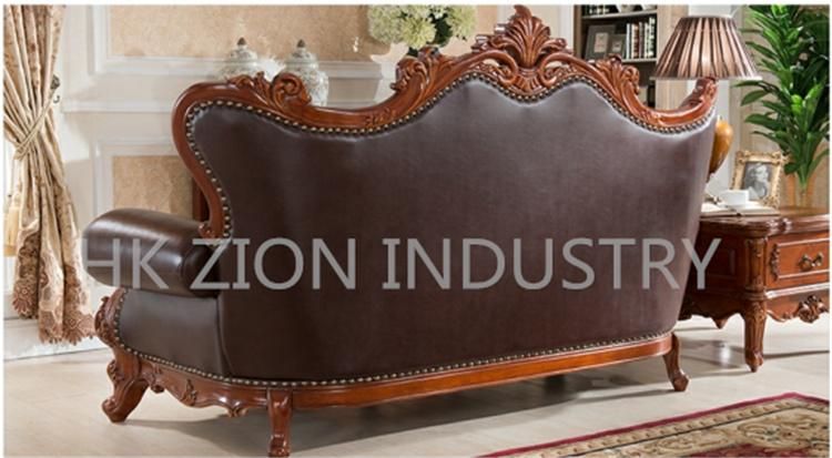 Traditional and Classical European Style Chesterfield Living Room Sofa Home Furniture Living Room Use Brown Genuine Leather Sofa Sectionals