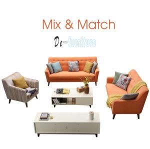 Orange Color Simple Design House Furniture Fabric Sofa (M619)