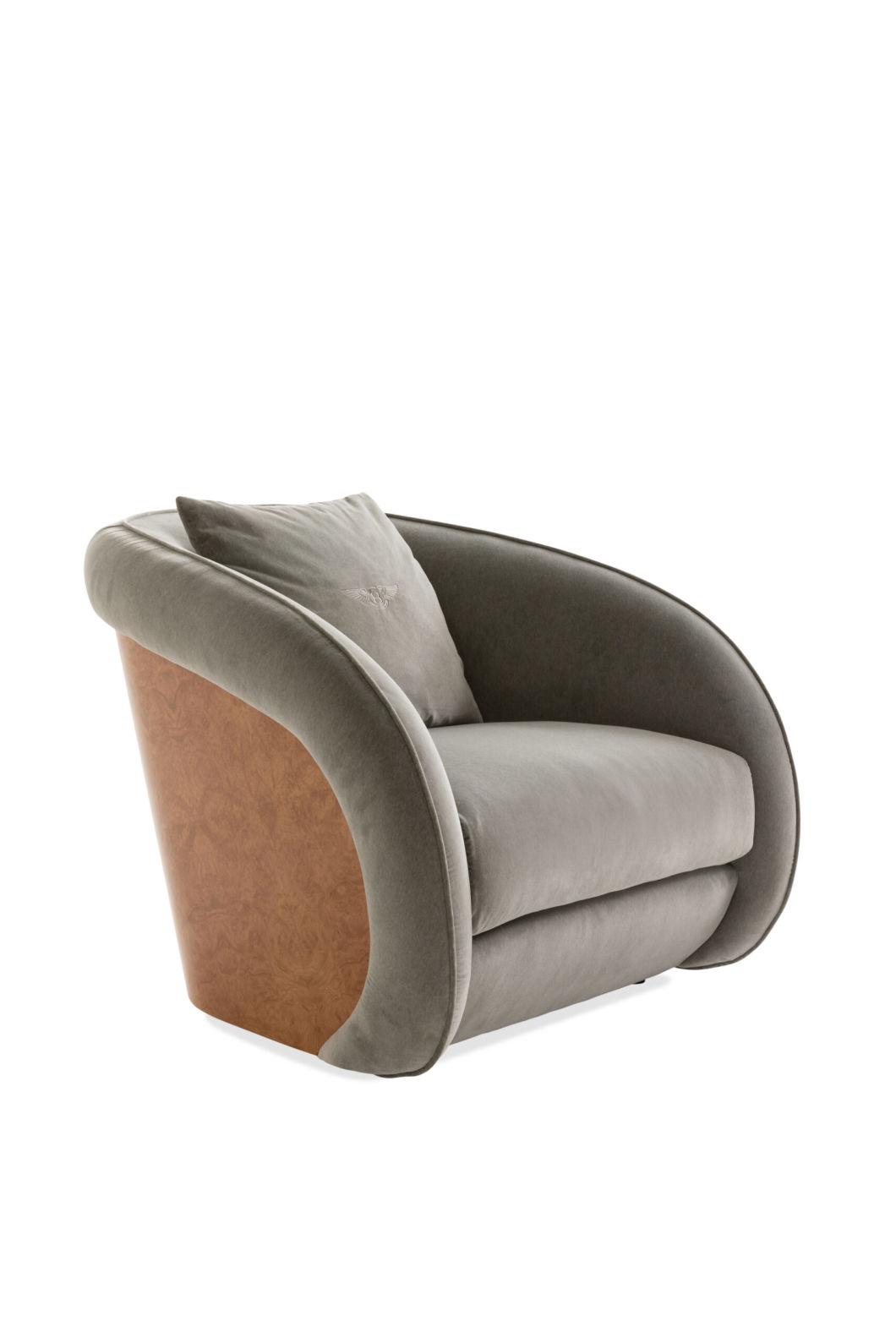 Zhida Home Furniture Couch Living Room Italian Modern Sofa Furniture Villa European Minimalist Design Special Shape Armrest Fabric Velvet Sofa
