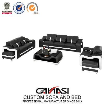 Arab Black Leather Sofa Design with Optional Cum Bed