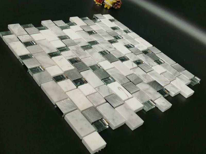 Europe and The United States Sell Like Hot Cakes Products Natural Stone + Metal Mosaic, Suitable for Kitchen Baffle Wall, Sofa, TV Setting Wall