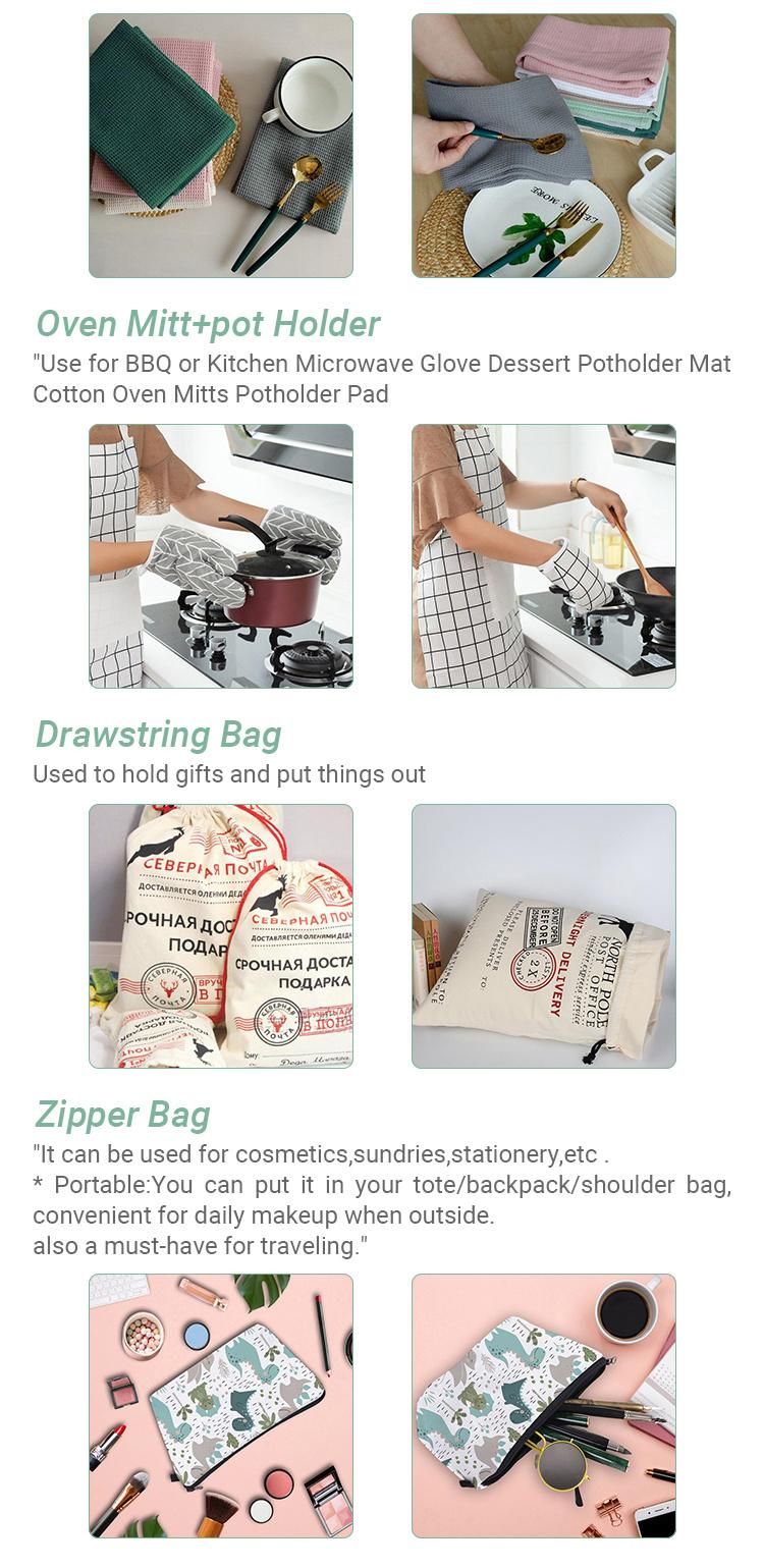 Custom Cotton Printing Parent-Child Apron with Pocket Kitchen Textiles Adjustable Apron