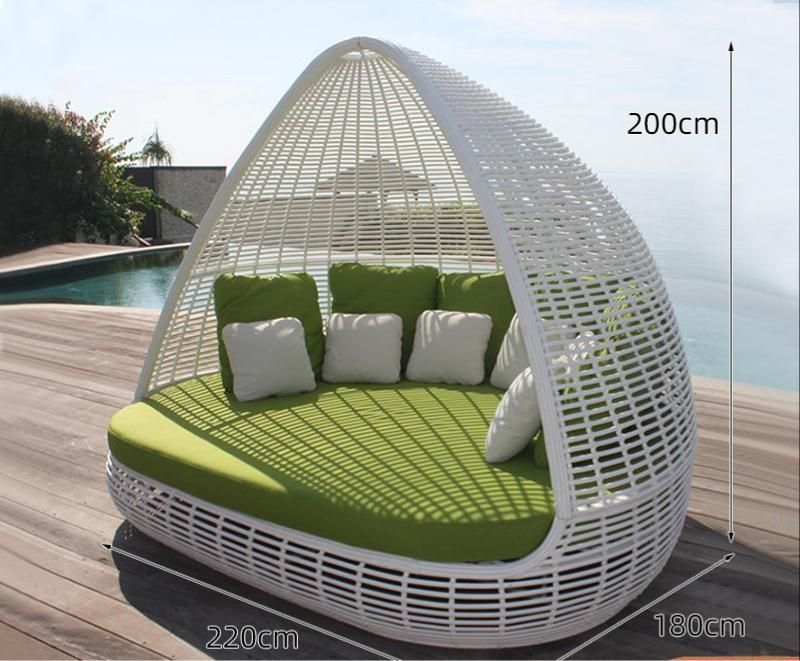 Outdoor Rattan Sofa Courtyard Villa Swimming Pool Garden Landscape Design Rattan Bird Cage Nordic Leisure Lounge Bed
