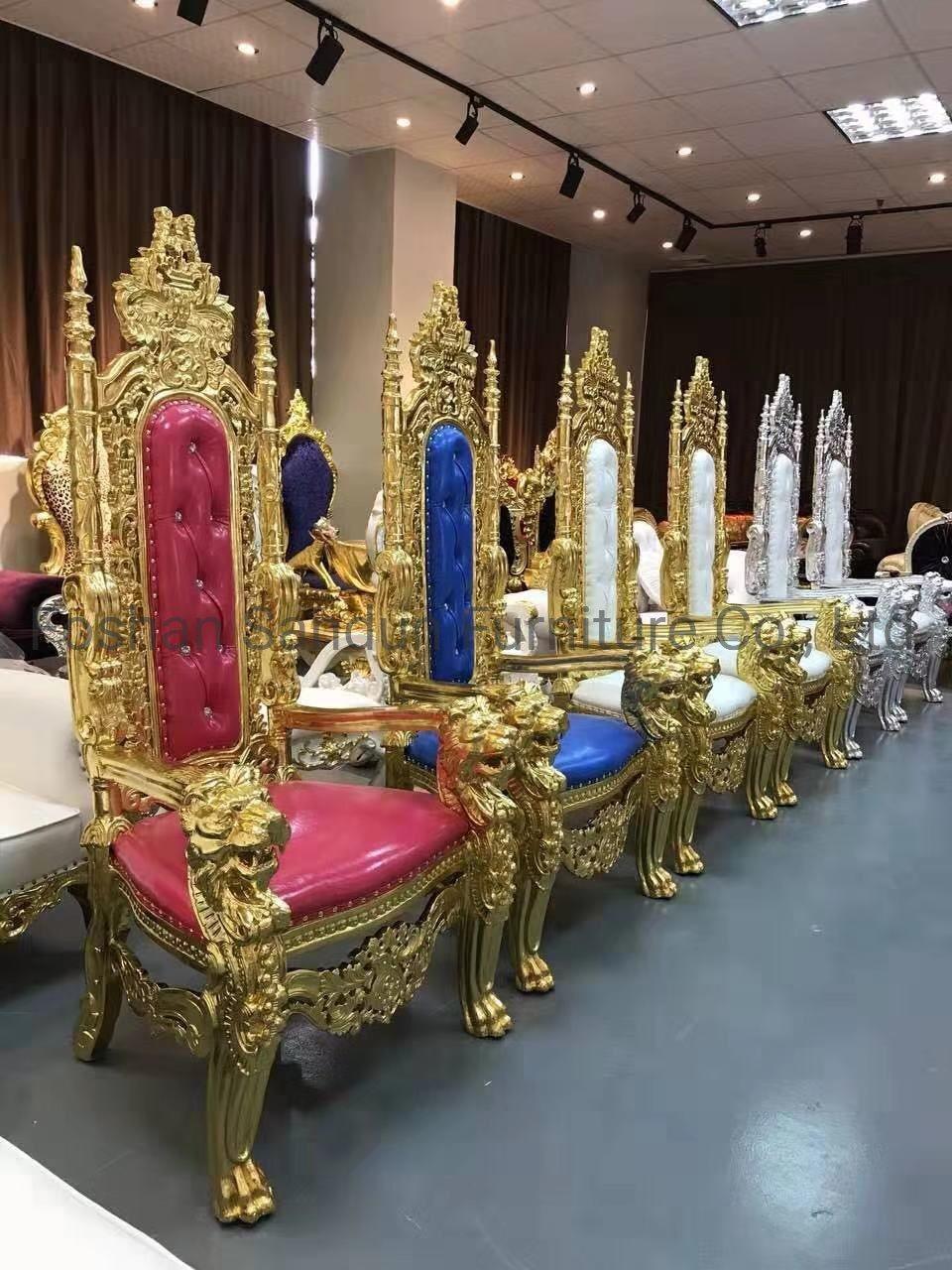 Hot Selling Solid Wood Luxury Design Wedding Throne Sofa Chair