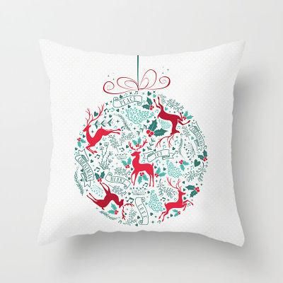 Holiday Decoration Christmas Onrament Christmas Red Deer Back Cushion Cover Sofa Cushion
