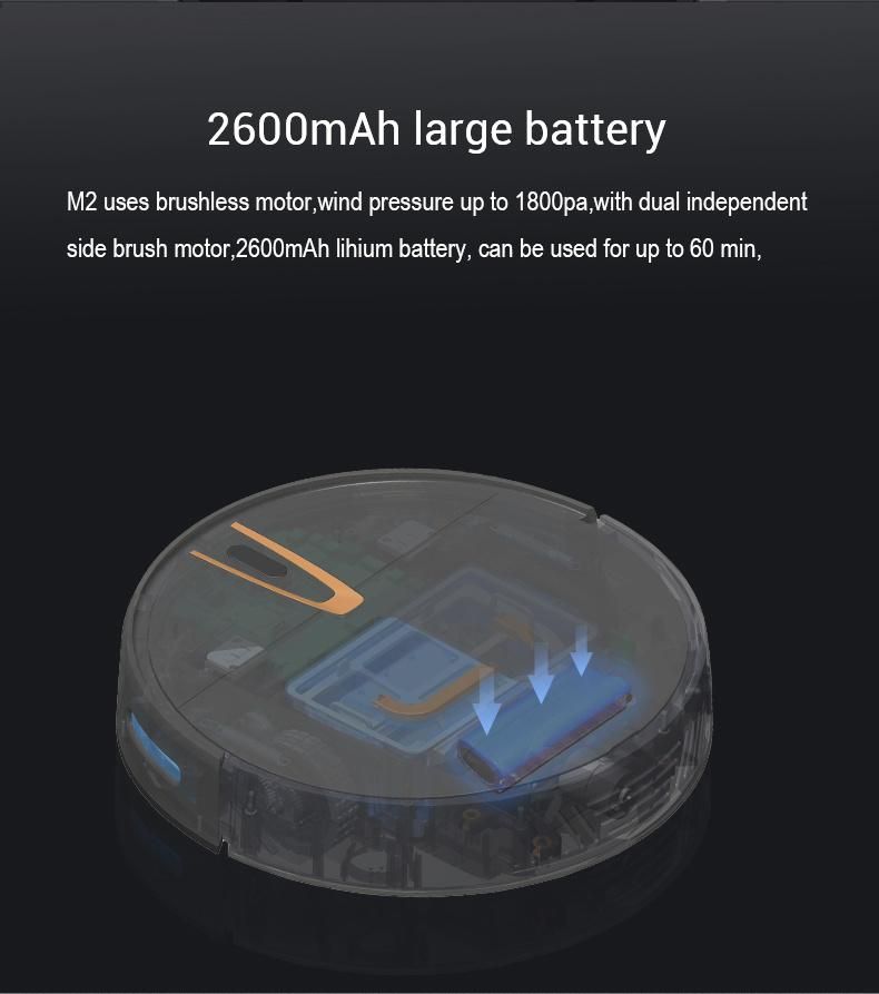 M2 Robot Vacuum Cleaner Brush Sweeping Automatic Garage Floor and Moping Sweep Machine Floor Washing Machine Sofa Cleaning Sweeper Floor Machine Cleaner