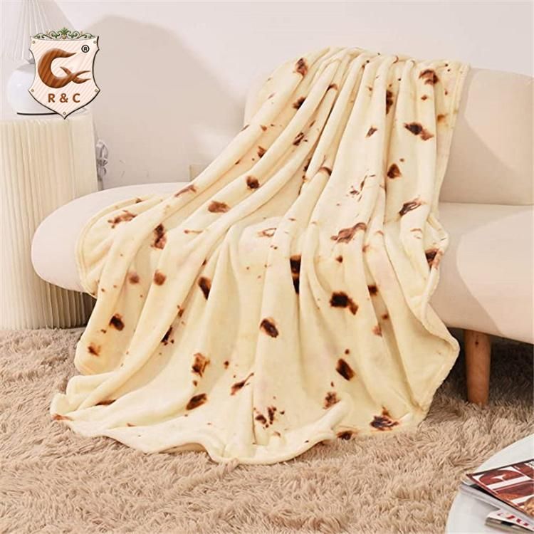 Funny Wrap Pizza Blanket, 3-D Digital Print Blanket, Burrito Taco Blanket for Bed Sofa Picnic