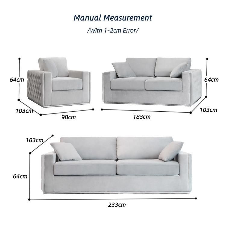 Factory Modular Best Home Velvet Furniture Sofa Living Room Set