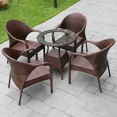 Outdoor Rattan Sofa Three Balcony Leisure Room Rattan Table and Chair