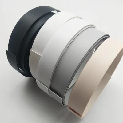 White PVC Wood Grain and Plain Colored Preglued Edge Banding Tape White