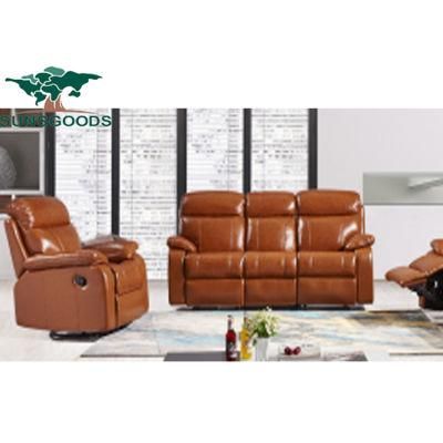 Wood Frame Modern Recliner Leather Sofa Leisure Living Room Furniture Couch Set