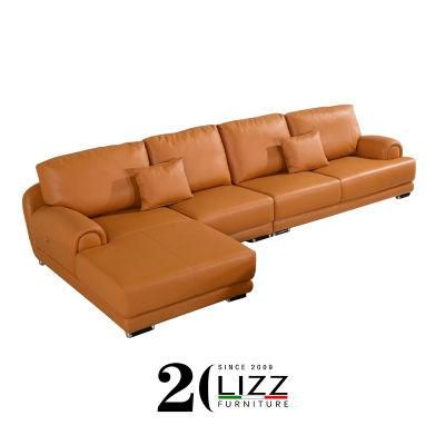 Online Wholesale Home Furniture Lounge Genuine Leather Sectional Sofa Set