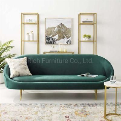 Home Modern Chaise Lounge Sofa Living Room Green Velvet Lovesets Sleeper Sofa