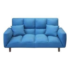 Simple Fashion Brilliant Blue Folding Multi-Functional Fabric Sofa Bed for Living Room
