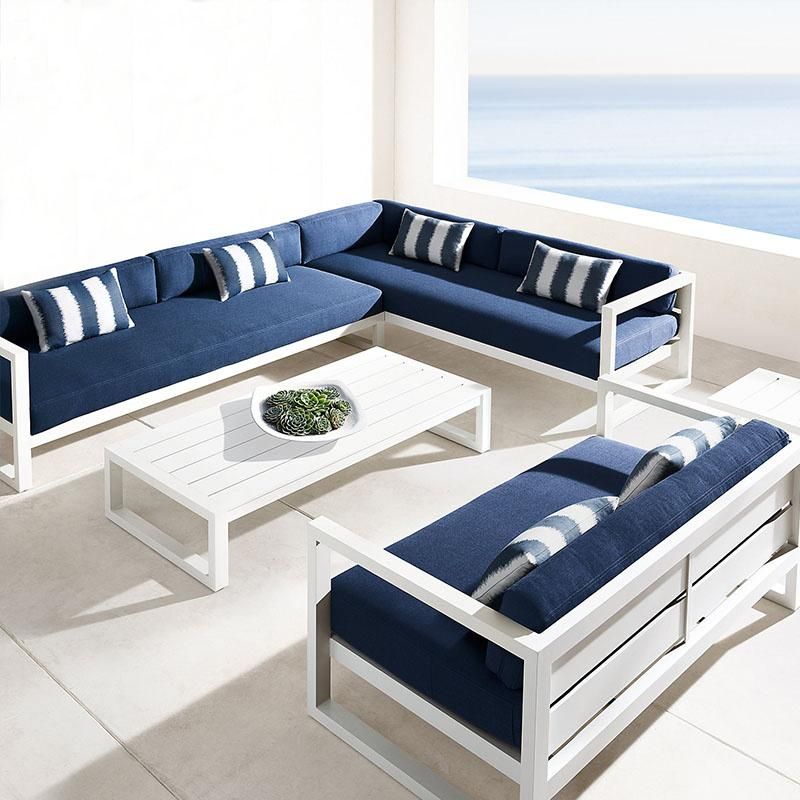 Hot Sell Nordic Modern Hotel Terrace Leisure Sofa Combination Aluminum Frame Outdoor Garden Sofa Cover Furniture