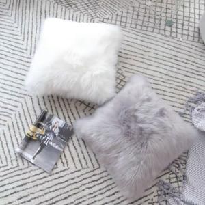 Faux Fur Throw Pillow Case Cushion Cover for Sofa Bedroom
