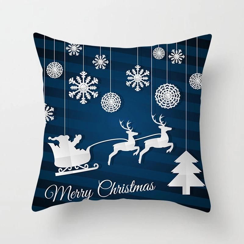 Holiday Decoration Christmas Onrament Christmas Colorful Christmas Elk Back Cushion Cover Sofa Cushion