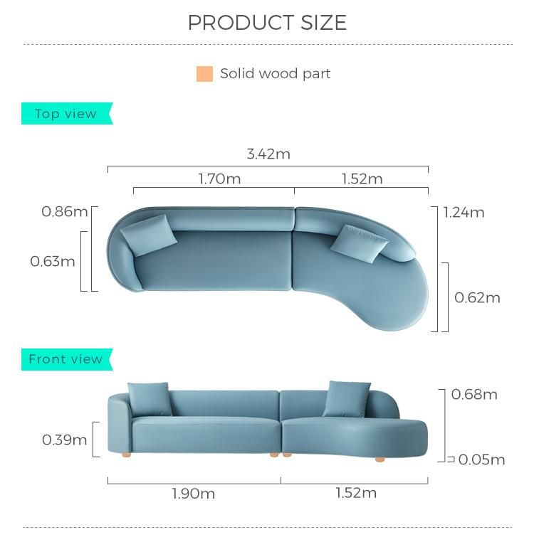 Linsy Modern Fabric Sofa Set Half Moon Designs Couch Furniture Sofas Tbs019