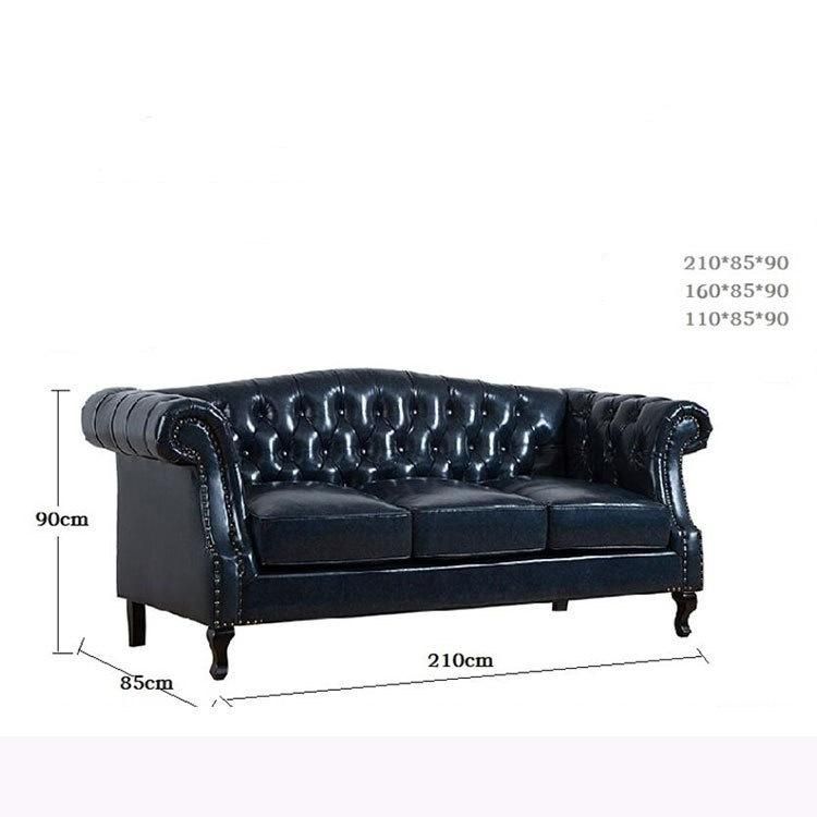 American Style Sofa Set Tufted Genuine Leather Sectional Sofas
