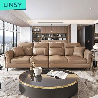 New European 3 Home Furniture Wooden Modern Genuine Leather Set Sofa Rap1K