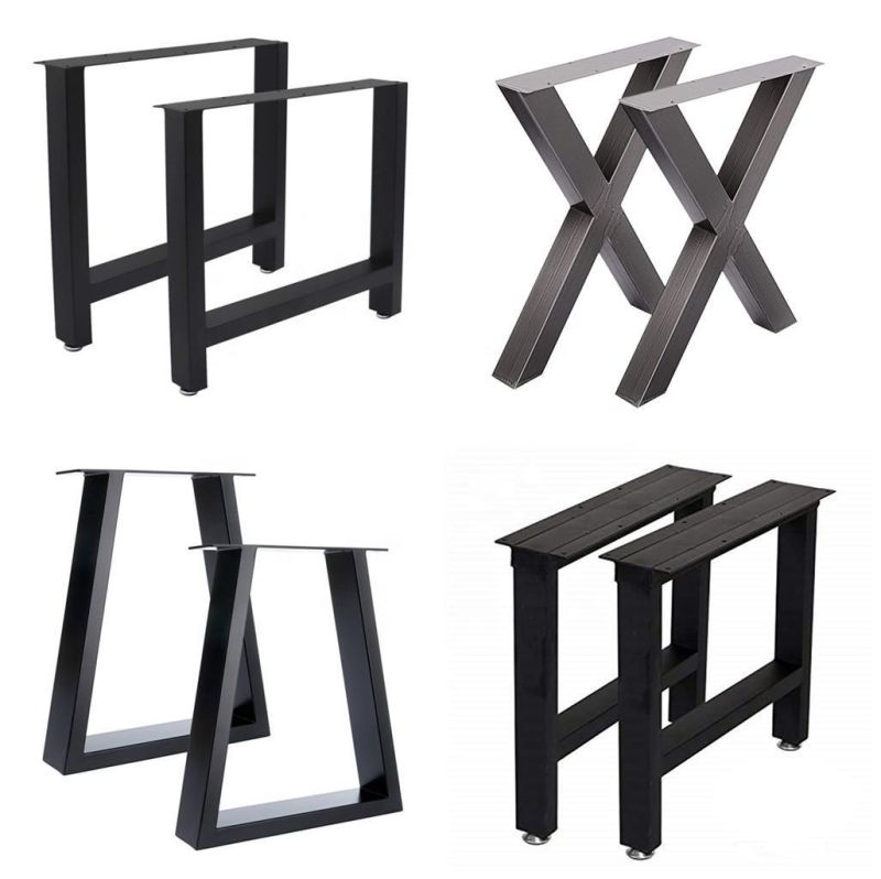 Custom Black Powder Coating Modern X Shaped Metal Table Legs