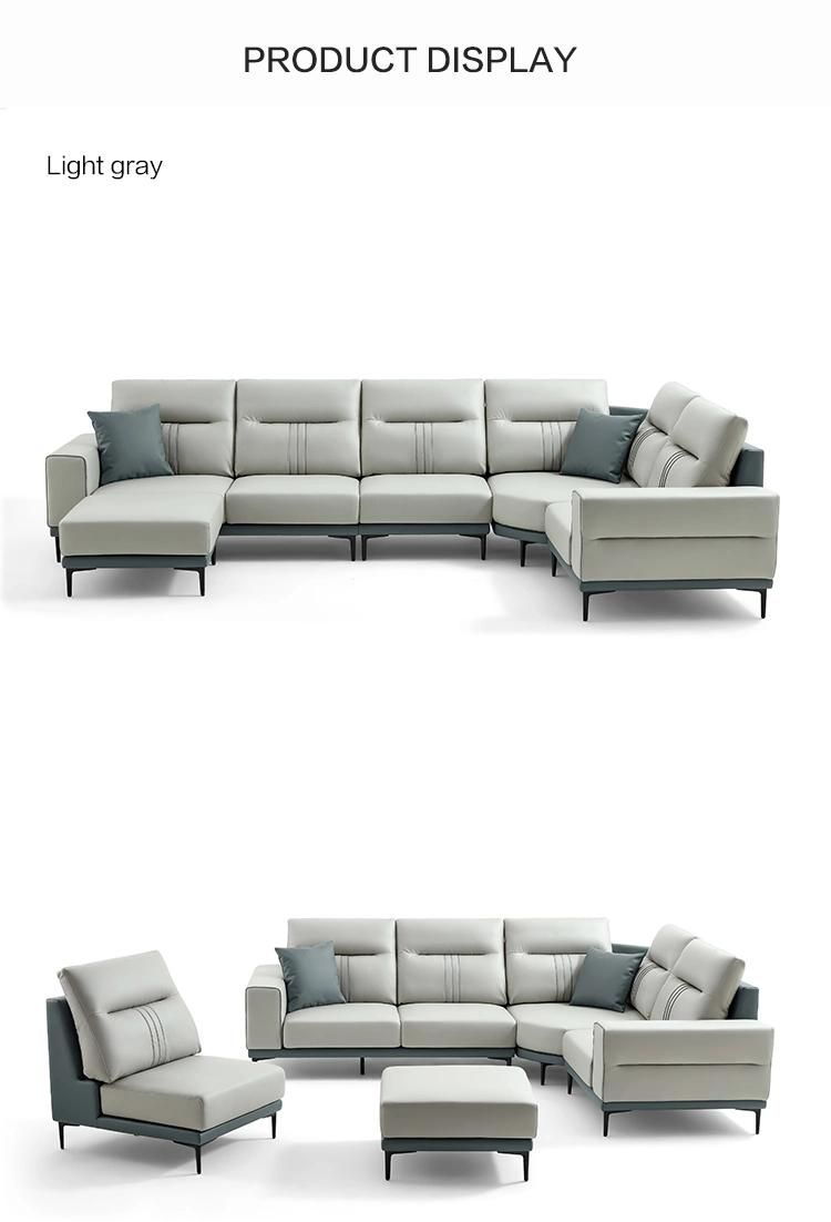 Hot Down with Armrest Corner Sectional L Shape Furniture Genuine Leather Sofa Tbs061