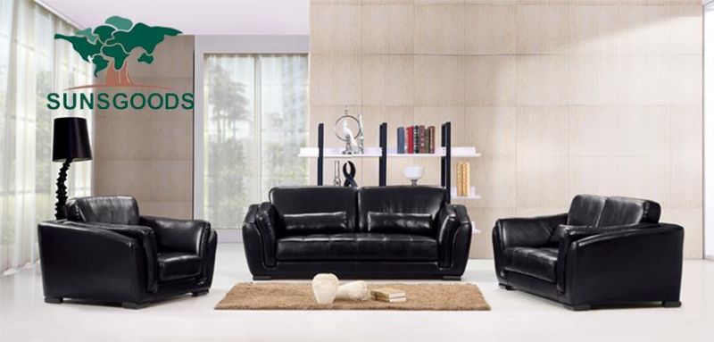 French Geunine Leather Upholster Sofa with Seat and Backrest Removeable