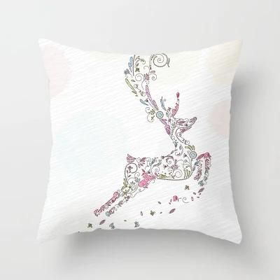 Holiday Decoration Christmas Onrament Christmas Colorful Christmas Elk Back Cushion Cover Sofa Cushion